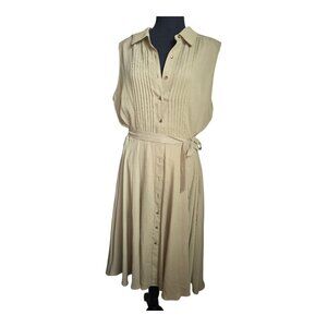 New - Nanette Lepore Sleeveless Midi pleated button down Dress